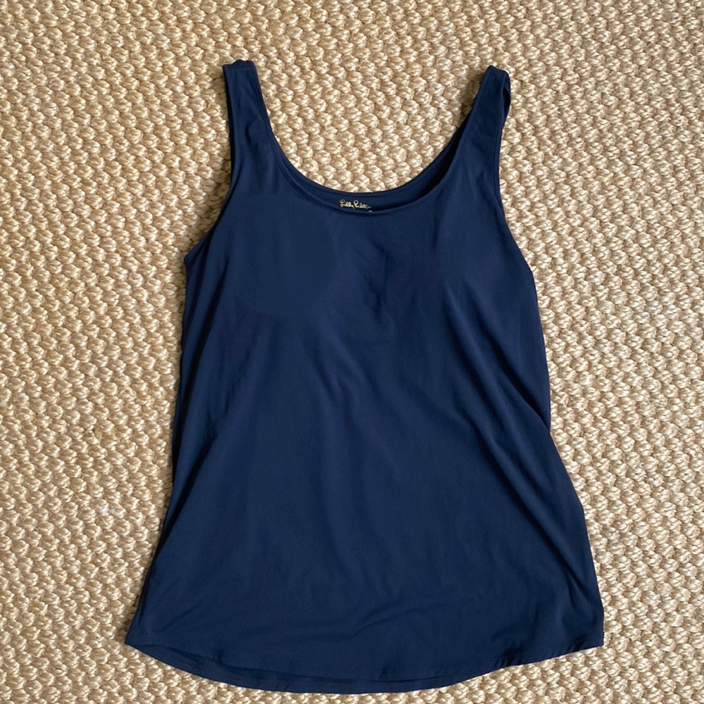 NWOT Lilly Pulitzer Black Scoop Neck Tankini Large